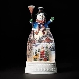 Roman Snowman Santa Led Swirl Water Dome