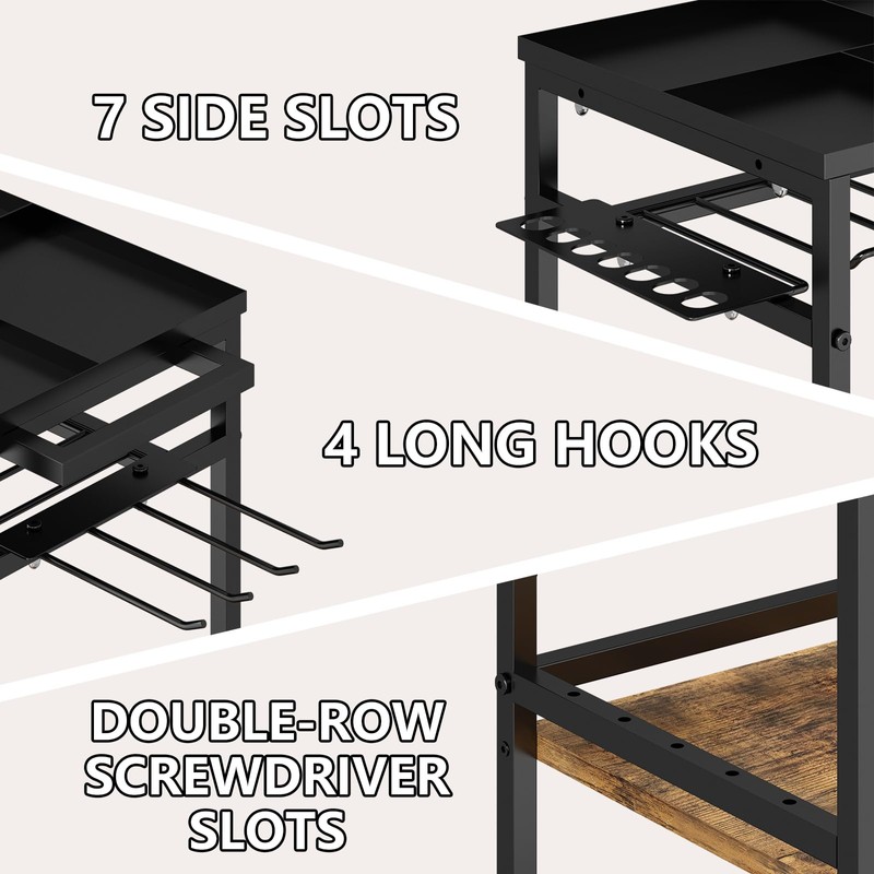 GILLAS Utility Tools Cart, Power Tool Organizer with Wheels for