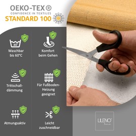 LILENO HOME Non-Slip Carpet Underlay [40 x 60 cm] Made of PVC - Non-Slip Mat Can Be Cut to Size - Non-Slip Mat Carpet Stopper - Universal Carpet Underlay - Non-Slip Mat Carpet Stopper