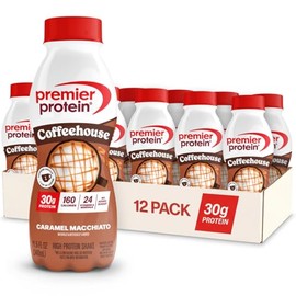Premier Protein Shake COFFEEHOUSE, Caramel Macchiato, 30g Protein, No Added Sugar, 24 Vitamins & Minerals to Support Immune Health, 11.5 fl oz, 12 Pack