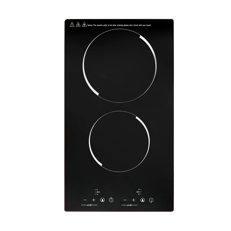 ZERNEIL Electric 2 Burners Stove with Plug, 1500W Touch Control
