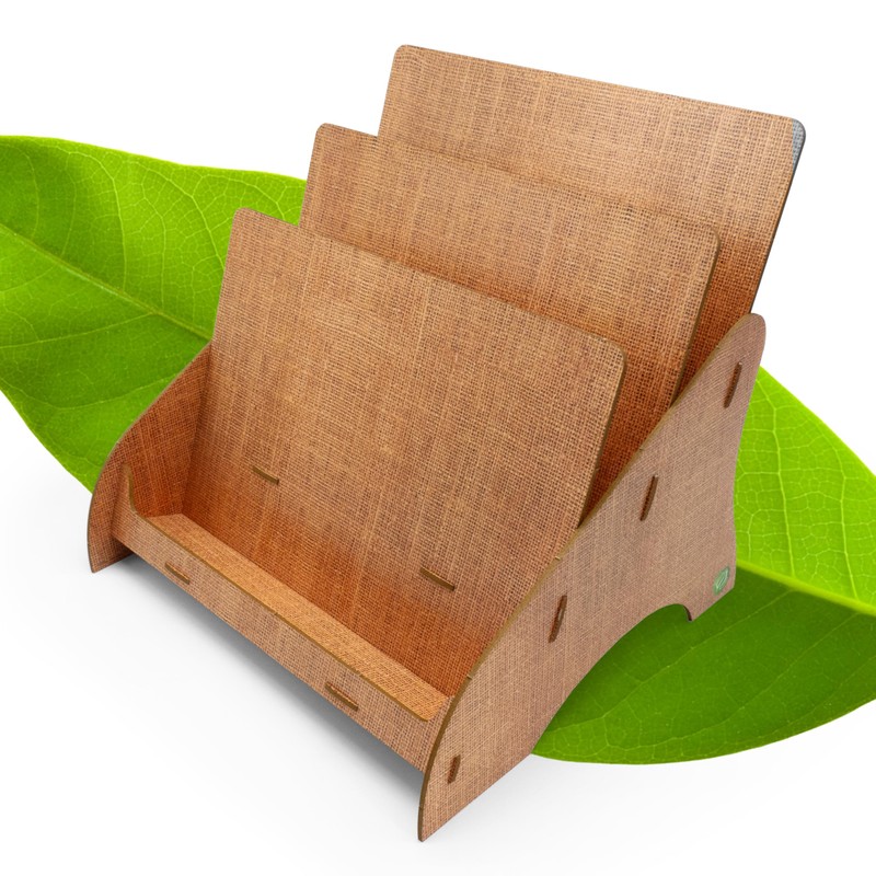 stableco 1x Ecological Leaflet Stand DIN A4 Horizontal with 3