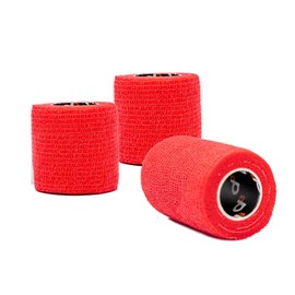 d3 Cohesive Bandage Compression Football Sock Tape Shinguard Wrap Red (3 Rolls) 50mm x 5 metres Sports Wrist Ankle Injury Support Strapping Pet & Vet Wrap Cats, Dogs