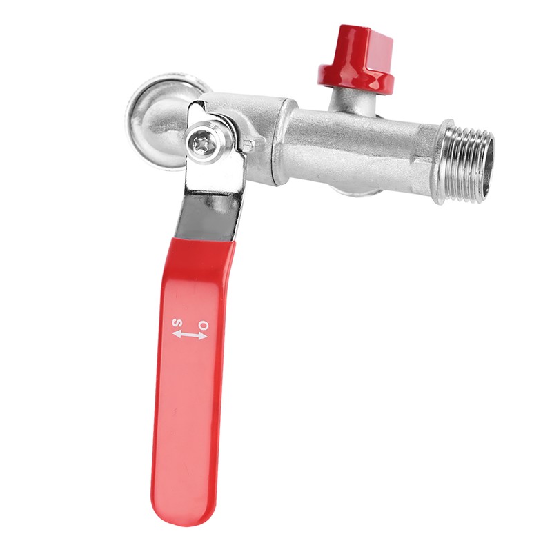 90 Degree Double Valve Water Tap 1/2" Brass Faucet Home
