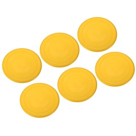 PATIKIL 7 Inch Flying Disc, 6Pcs TPR Flying Discs Soft Waterproof for Adults Dog Outdoor Playing Sport Game, Yellow