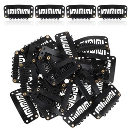 30 Pcs Small Wig Clips for Hair Extensions, U Shape Snap Clips for Wigs Snap Comb Accessories for Hair Extensions Making Wig Accessories Set Tools (Black)