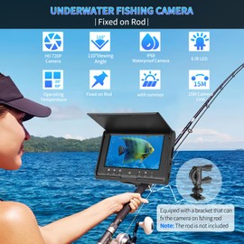 Portable Underwater Fishing Camera, Fish Finder, Infrared Night Vision, IP68 Waterproof, 110° Wide Angle,1000 TVL Ice Fishing Camera with 4.3 Inch IPS Fish Monitor for Ice Lake Sea Boat Kayak Fishing