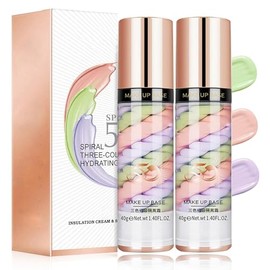 Btspring Lot de 2 apprêts pour pores, sérum correcteur de couleur, base de maquillage pour le visage, crème isolante, pores invisibles, contrôle de l'