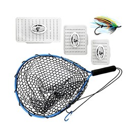 UFISH Fly Fishing Net with Slim Fly Boxes | Fly Fishing Gifts | Fishing Gift for Dad Husband | Trout Fisherman Gift | Best Gifts for Fisherman | Fly Fish Net | Fly Boxes for Fly Fishing