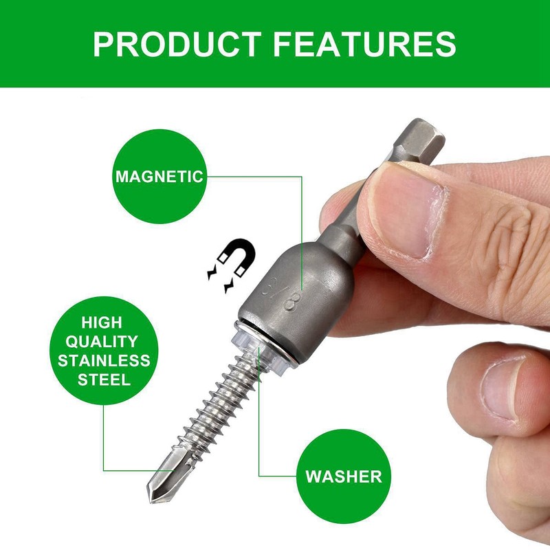 Litorange 101 PCS M5.5 Stainless Steel Self Drilling Hex Head