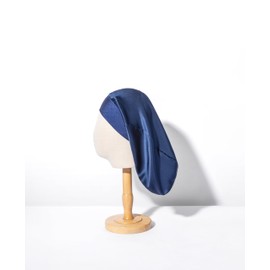 Desmend 19 Momme Silk Bonnet for Sleeping, Protects Hair, Suitable for Shoulder Length Hair, Short and Curly Hair, darkblue