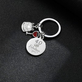BESPMOSP Happy 40th Birthday Gifts for Women - Keyring, Present, Jewellery for Mum, Grandmother