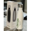H2GO Force Water Bottle with Logo White Stainless Steel 17