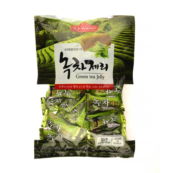 GREEN TEA CHEWS_CANDY_JELLY_300 grams (10.6oz) Product of Korea_Individuall