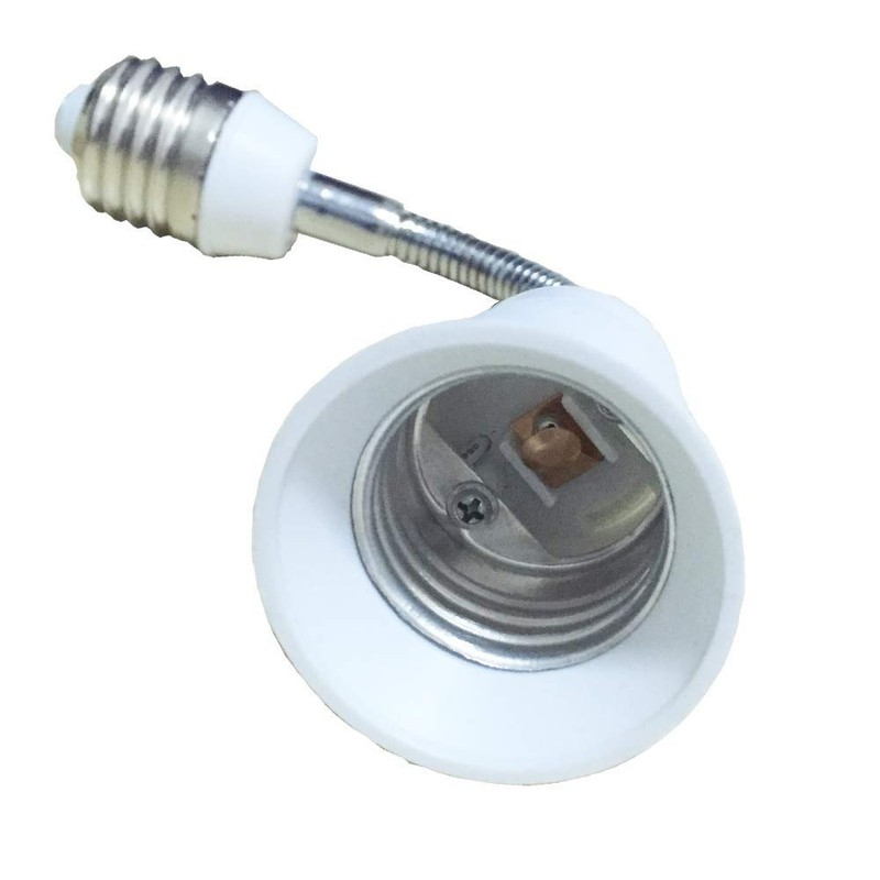 DZYDZR Pack of 2 E27/E26 Extension LED Lamp Socket, Flexible