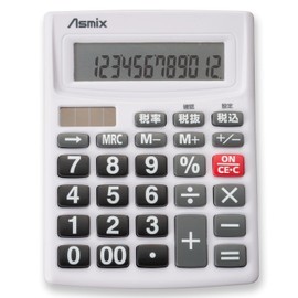 Asuka Calculator, Tax Calculator, C1256W, White, 12 Digits, Business, Work, Color