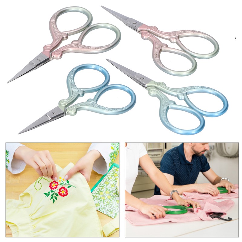 2Pcs Retro Scissors CrossStich Embroidery Sewing Yarn Thread Shears with