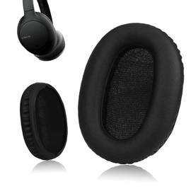 Krone Kalpasmos Premium-Ersatz-Ohrpolster für Sony WH-CH700N, kompatibel mit Sony WH-CH710N, weiches Protein-Leder, Over-Ear-Polsterung, hochdichtes Memory-Schaum-Pad, Schwarz