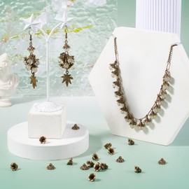 FASHEWELRY 100Pcs Tibetan Antique Bronze Flower Bead Caps Metal Spacer End Caps 9x5mm for Jewelry Making Hole: 1.5mm