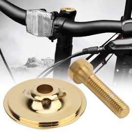 Bicycle Headset Cap Aluminium Alloy Light Bicycle Headset Stem Top Cap Titanizing Cover for Mountain Bike Road Bike(gold)