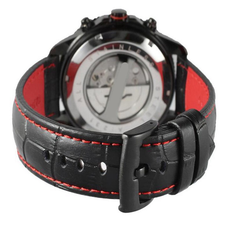 FORSINING Calendar Automatic Mechanical Waterproof PU Leather Band Men Watch