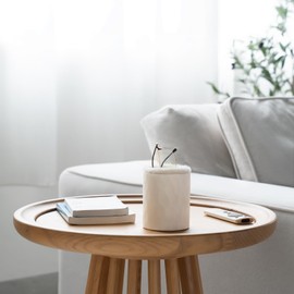 Mkono Plush Lined Eyeglasses Holder Protective Glasses Holder Stand Case Anti-scratch Glasses Storage Organizer for Table, Desk, Nightstand, Office, Ivory, One Size