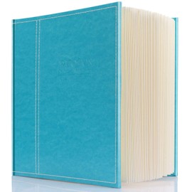 Safedealshop Self-Stick Page Photo Album, Family Album, Leather Cover, Hand Made DIY Albums，Waterproof Albums, dustproof Albums,Albums Holds 3X5, 4X6, 5X7, 6X8,8X10 (Blue-Lagre)