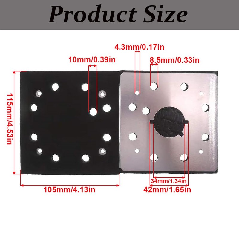 1/4 Sheet Sander Pad Backing Plate Replacement Base Compatible with