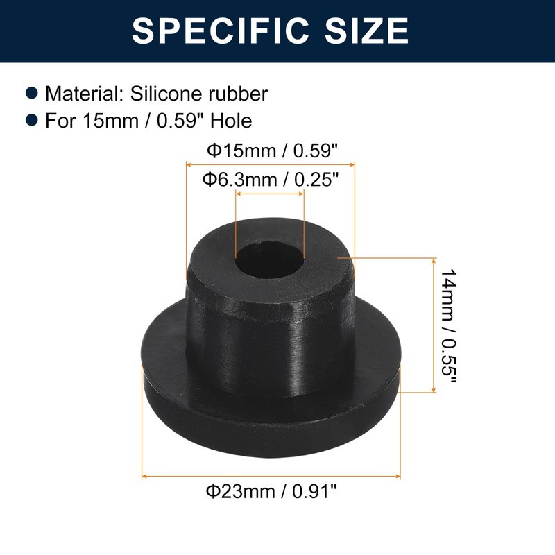 QUARKZMAN Pack of 5 Black Plug Holes, Rubber Button for
