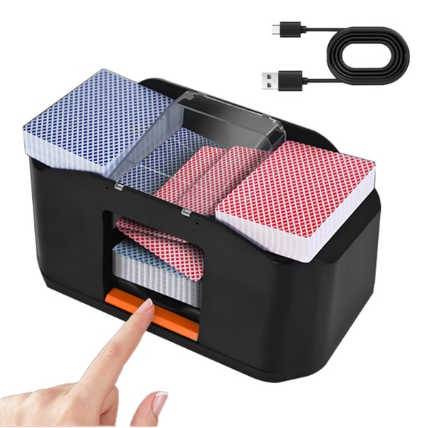 FOSMIJIZ Automatic Card Shuffler, Card shuffler 2 Deck，Rechargeable, Silent Motor