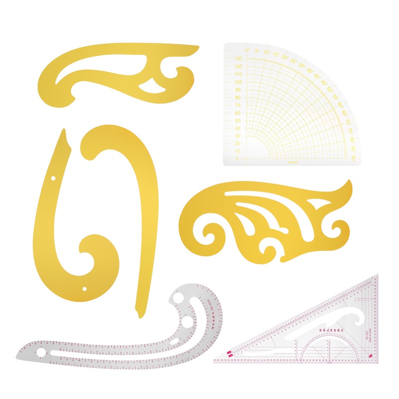 7pcs Sewing Rulers Kit French Curve Drafting Drawing Template Straight