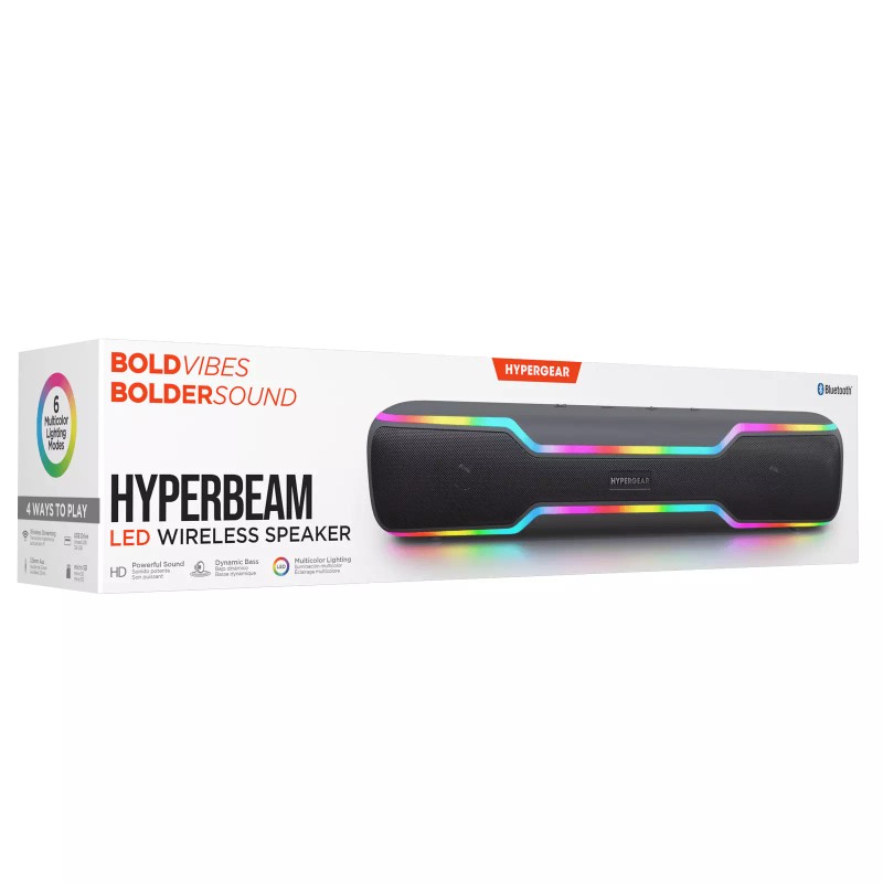 HyperGear HyperBeam LED Wireless Speaker w Built-In Mic for Speakerphone