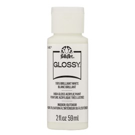 Brilliant White Folkart Glossy Acrylic Paints - 2oz