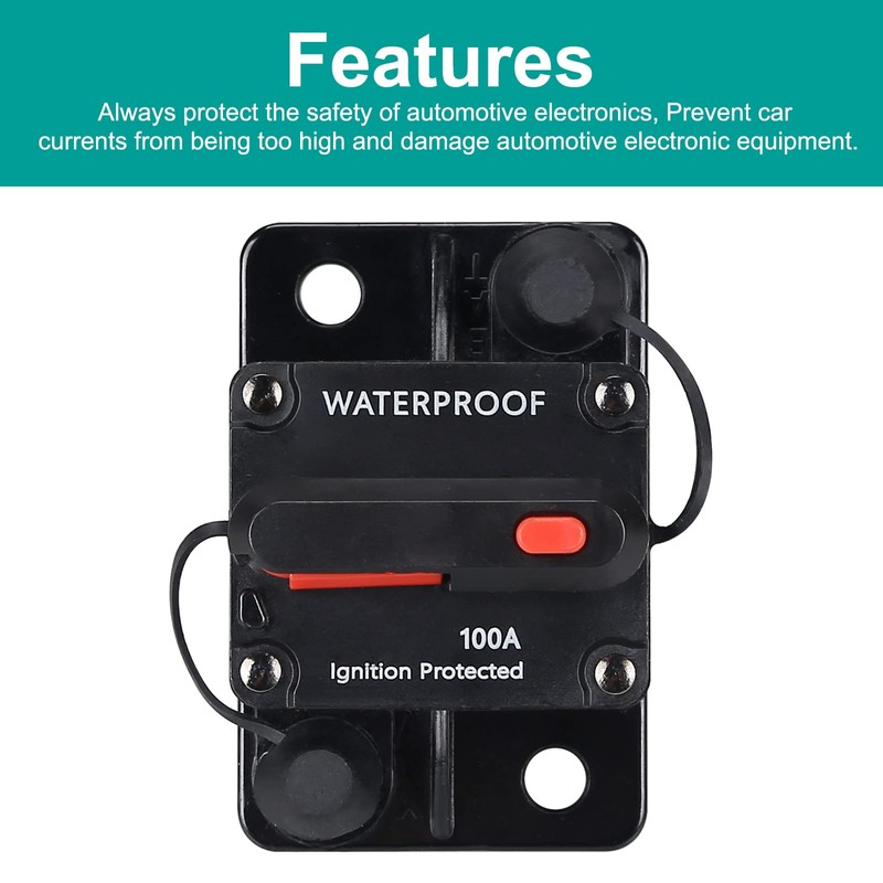 50 Amp Circuit Breaker,Waterproof,with Manual Reset,12V-48V DC, for Car Marine