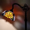 AVIVADIRECT Tiffany Floor Lamp Stained Glass Orange Red Rose Arched