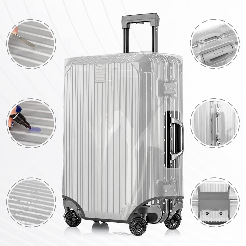 JZRTravel Luggage Covers for 30 Inch Suitcase Protector, Thicken Clear