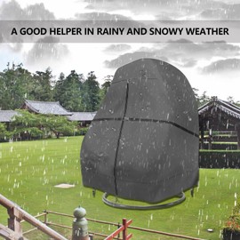 Patio Egg Chair Cover with Zipper, Extra Large Patio Egg Chair Cover, 420d Oxford Cloth Waterproof Outdoor Chair Cover, Heavy Duty Swing Hanging Outdoor Egg Chair Cover Waterproof