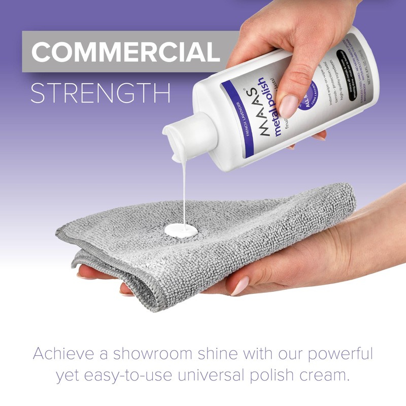 MAAS Metal Polish 8-Ounce Bottle (2 Pack) Free Cloth, Universal