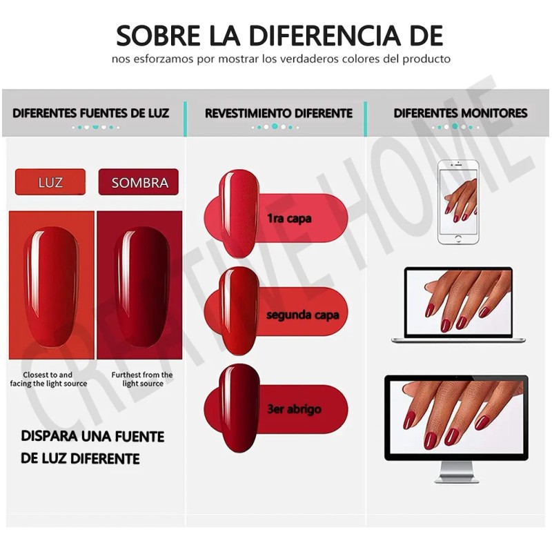 Geles Semipermanente Esmaltes Uñas (kit 24 Pzs Color Gelesh)