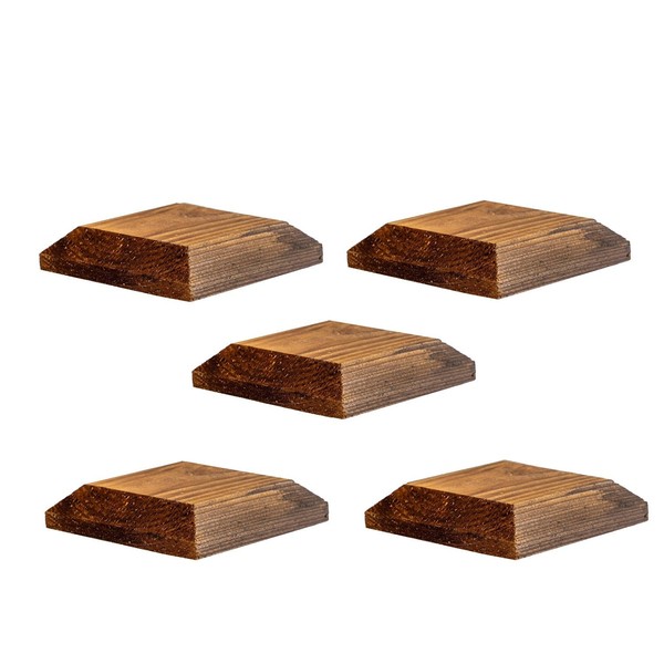 Timber Fence Post Cap | Fits 3x3" (75x75mm) Posts | Brown | Square Posts | Pack of 5