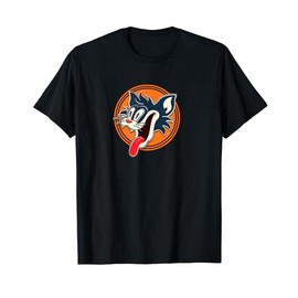 Crazy Retro Style Cartoon Cat Hungry Tongue Out Vintage Toon Men Women Kids T-Shirt