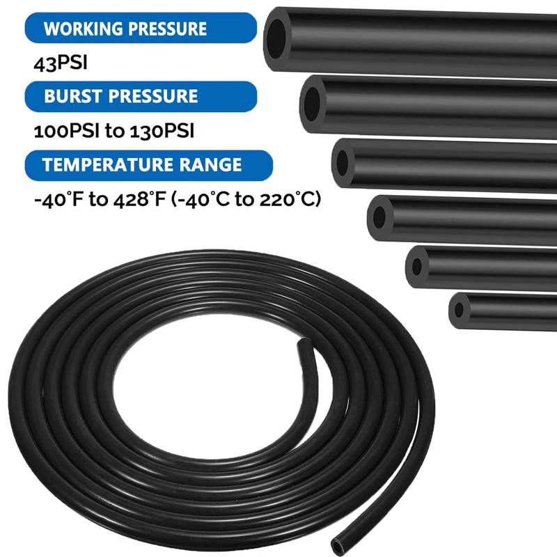 Vacuum Line Kit, 6PCS 5Ft Vacuum Hose Automotive With 64PCS