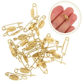 Operitacx 50pcs P-shaped Metal Safety Pins Badge Base Pins for Crafting German Craftsmanship Secure