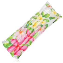 com-four® Air Mattress - Water Air Mattress with Integrated Pillow - Air Mattress Pool for Bathing Fun, Sunbathing, Swimming and Splashing - 183 x 69 cm (1 Piece - White/Flowers)