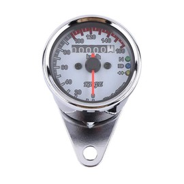 Mechanical Speedometer, Multi-function LCD Meter for Motorcycles, Motorcycle Speedometer, Mileage, Backlight, Universal Use, 160KMH, DC12V (White)