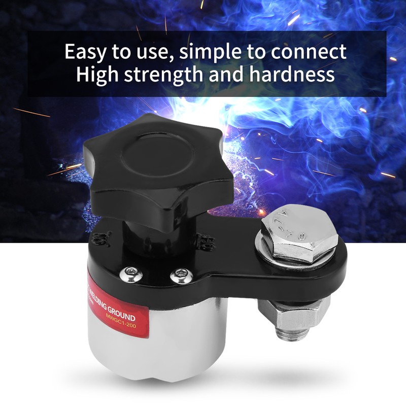 200A Magnetic Welding Ground Clamp Grounding Magnet Connector Industrial Welding