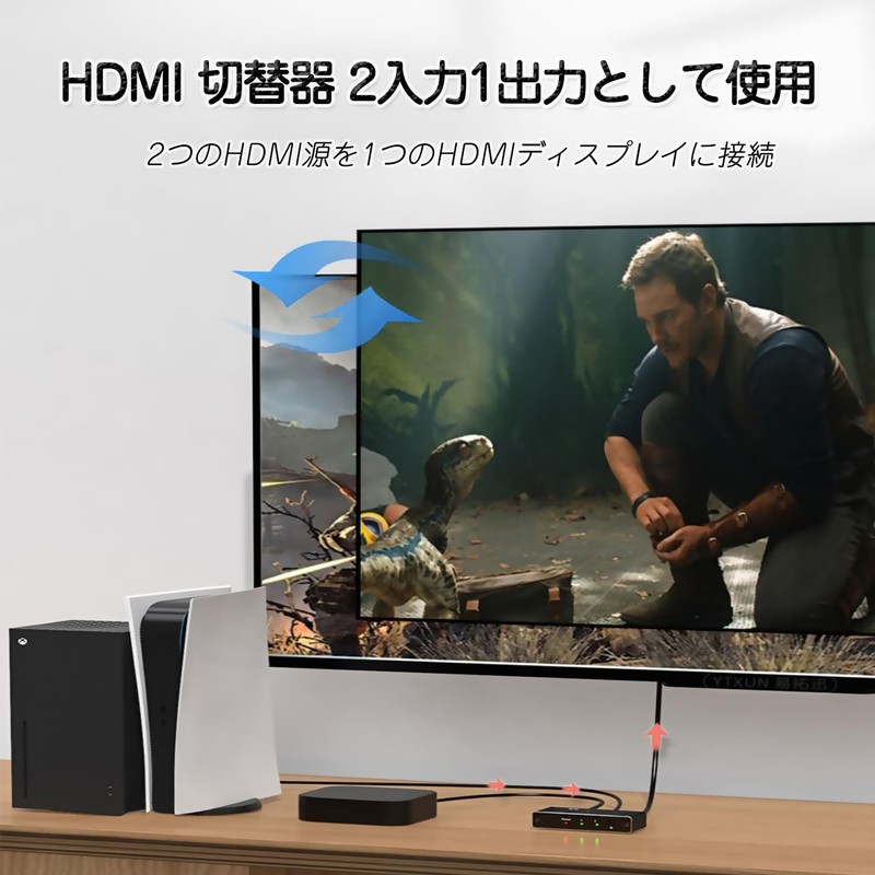 hdmi 2.1 switcher 8k@60hz, 4K@120Hz, 1080P@240Hz hdmi splitter 2 input,