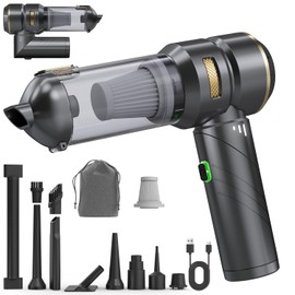 Ytbocar Car Vacuum - Foldable Mini Handheld Vacuum Cordless with Brushless Motor, 4-in-1 22000PA High Power Portable Rechargeable Vacuum Cleaner & Air Blower & Duster & Pump for Home, Pet, Office