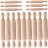 Zerodeko 30pcs Mini Wood Rolling Pin Miniature Rolling Pin Wooden