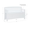 Linon Cynthia White Storage Bench with Flip-Top Lid and Hidden